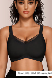 Willluxe® V-Neck Mesh Crossover Bra