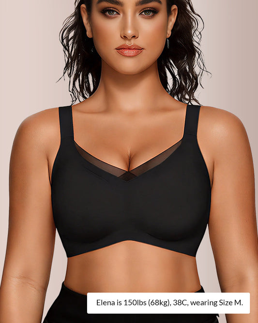 WILLLUXE® V-Neck Mesh Crossover Bra