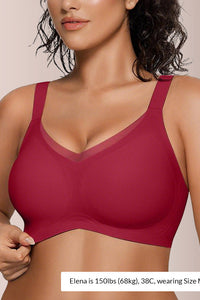 Willluxe® V-Neck Mesh Crossover Bra