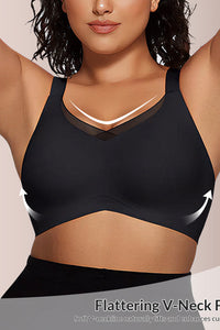 Willluxe® V-Neck Mesh Crossover Bra