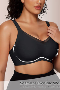 Willluxe® V-Neck Mesh Crossover Bra