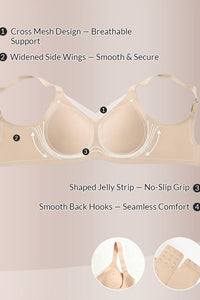 Willluxe® V-Neck Mesh Crossover Bra
