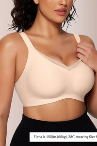 Willluxe® V-Neck Mesh Crossover Bra