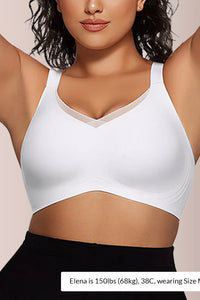 Willluxe® V-Neck Mesh Crossover Bra