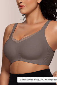 Willluxe® V-Neck Mesh Crossover Bra