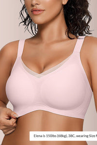 Willluxe® V-Neck Mesh Crossover Bra
