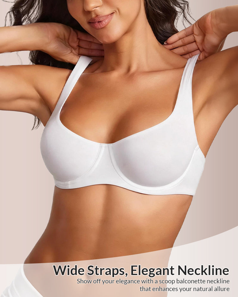 Willluxe® Underwire Support Seamless Balconette Bra