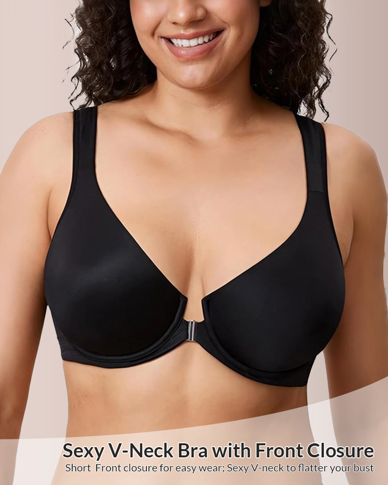 WILLLUXE® Front Closure Underwire Back Support Bra