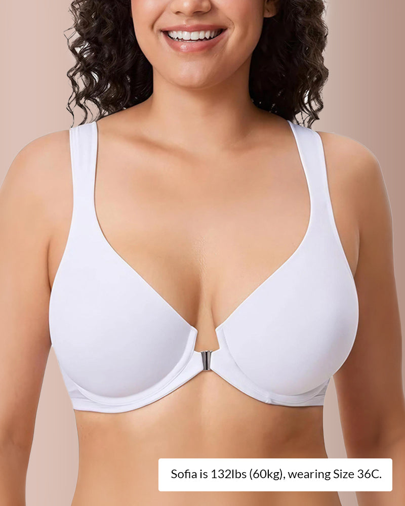WILLLUXE® Front Closure Underwire Back Support Bra