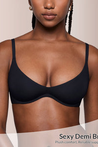 Willluxe® Unlined Underwire Demi Balconette Bra