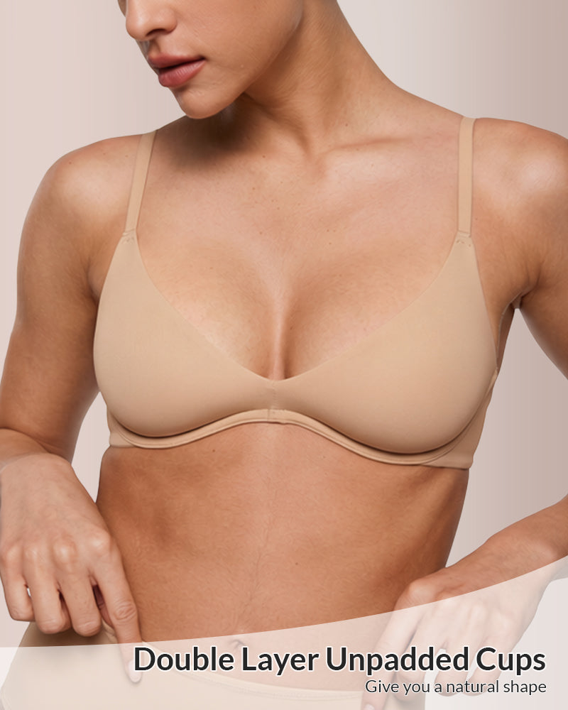Willluxe® Unlined Underwire Demi Balconette Bras Set