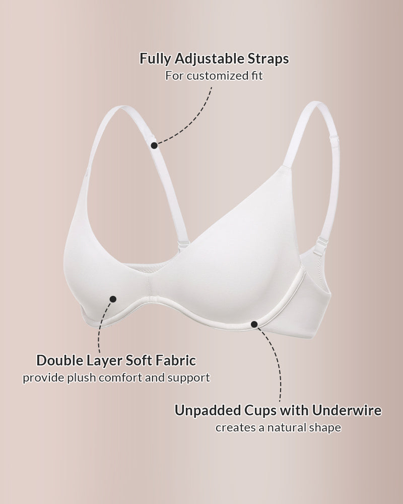 Willluxe® Unlined Underwire Demi Balconette Bras Set