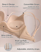 Willluxe® Low Cut U-Shaped Backless Bra