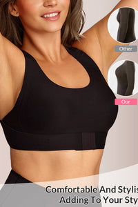 Willluxe® Front Closure Cross-Back Wireless Back-Support Bra
