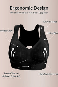 Willluxe® Front Closure Cross-Back Wireless Back-Support Bra
