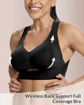 WILLLUXE® Front Closure Cross-Back Wireless Posture Bra