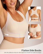 Willluxe® Front Closure Cross-Back Wireless Back-Support Bra