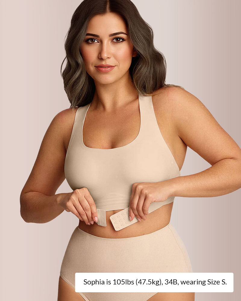 Willluxe® Front Closure Cross-Back Wireless Back-Support Bra