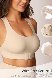 Willluxe® Front Closure Cross-Back Wireless Back-Support Bra