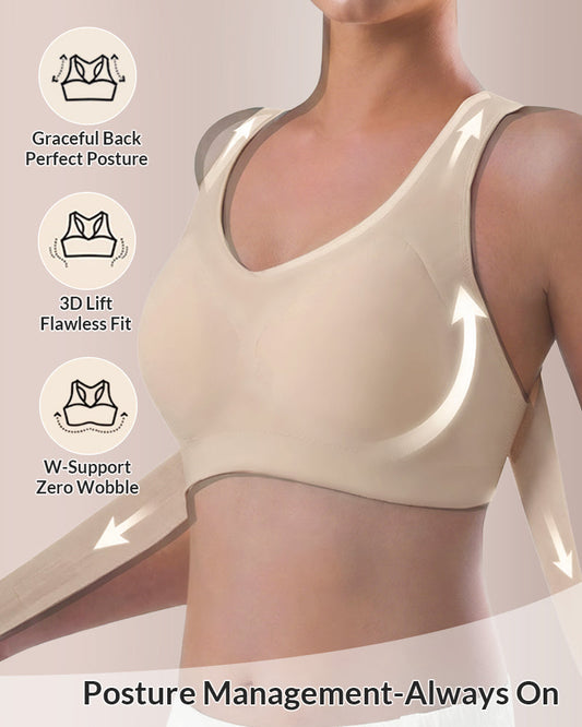 WILLLUXE® Front Closure Cross-Back Wireless Posture Bra