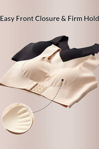 Willluxe® Front Closure Cross-Back Wireless Back-Support Bra