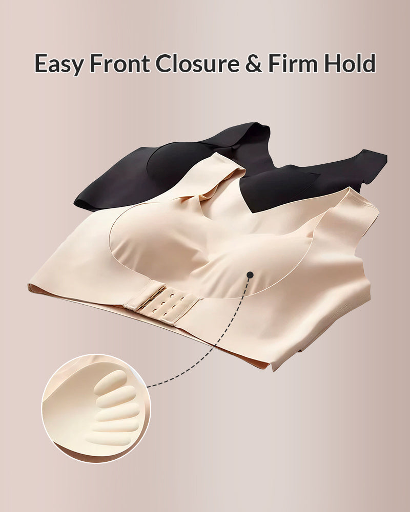 Willluxe® Front Closure Cross-Back Wireless Back-Support Bra