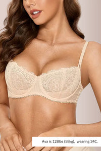 Willluxe® Romantic Lace Balconette Bra