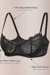 Willluxe® Romantic Lace Balconette Bra