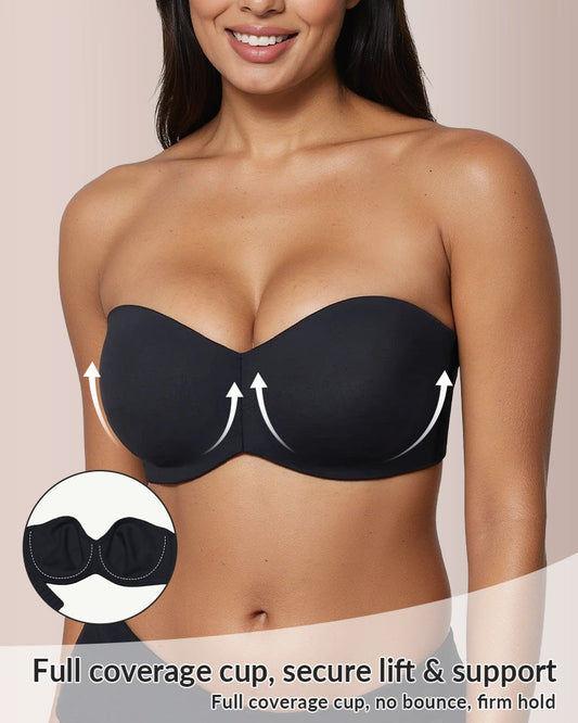 WILLLUXE® Invisible Strapless Minimizer Bandeau Bra