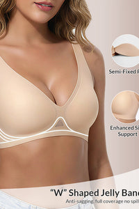 Willluxe® Seamless Wireless V-Neck Fixed Cup Bra