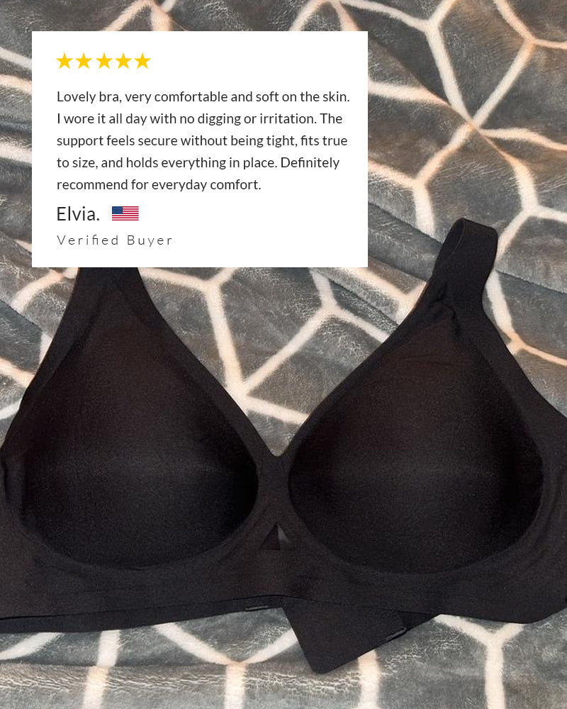 Willluxe® Seamless Wireless V-Neck Fixed Cup Bra