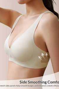 Willluxe® Seamless Wireless V-Neck Fixed Cup Bra