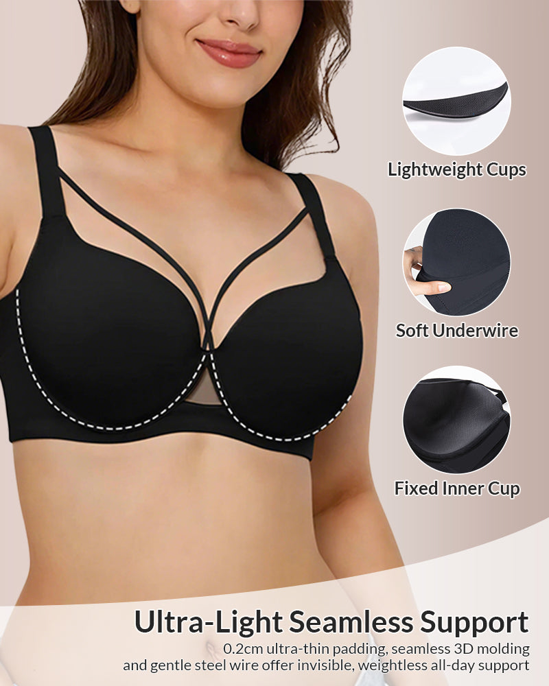 Willluxe® Plus Size Lightweight Seamless Push-Up Bra
