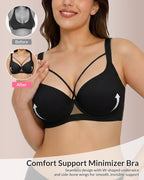 Willluxe® Plus Size Lightweight Seamless Push-Up Bra