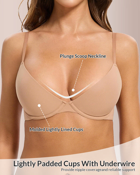 WILLLUXE® Fits Everybody Buttery Soft Plunge Bra