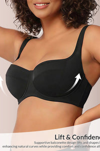 Willluxe® The Sculpt & Support Unlined Balconette Bra - Plus Size