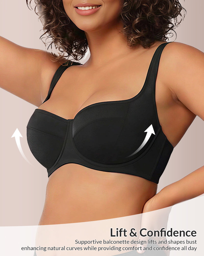 Willluxe® The Sculpt & Support Unlined Balconette Bra - Plus Size