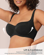 Willluxe® The Sculpt & Support Unlined Balconette Bra - Plus Size
