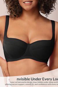 Willluxe® The Sculpt & Support Unlined Balconette Bra - Plus Size
