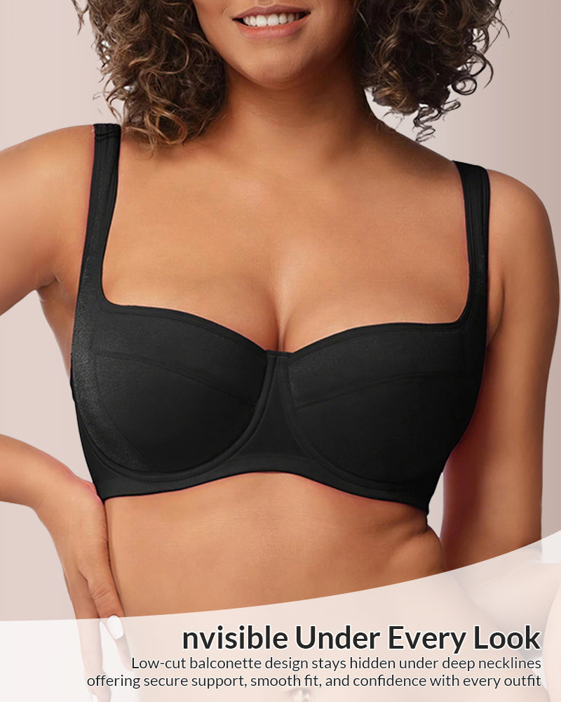 Willluxe® The Sculpt & Support Unlined Balconette Bra - Plus Size
