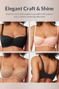 Willluxe® The Sculpt & Support Unlined Balconette Bra - Plus Size