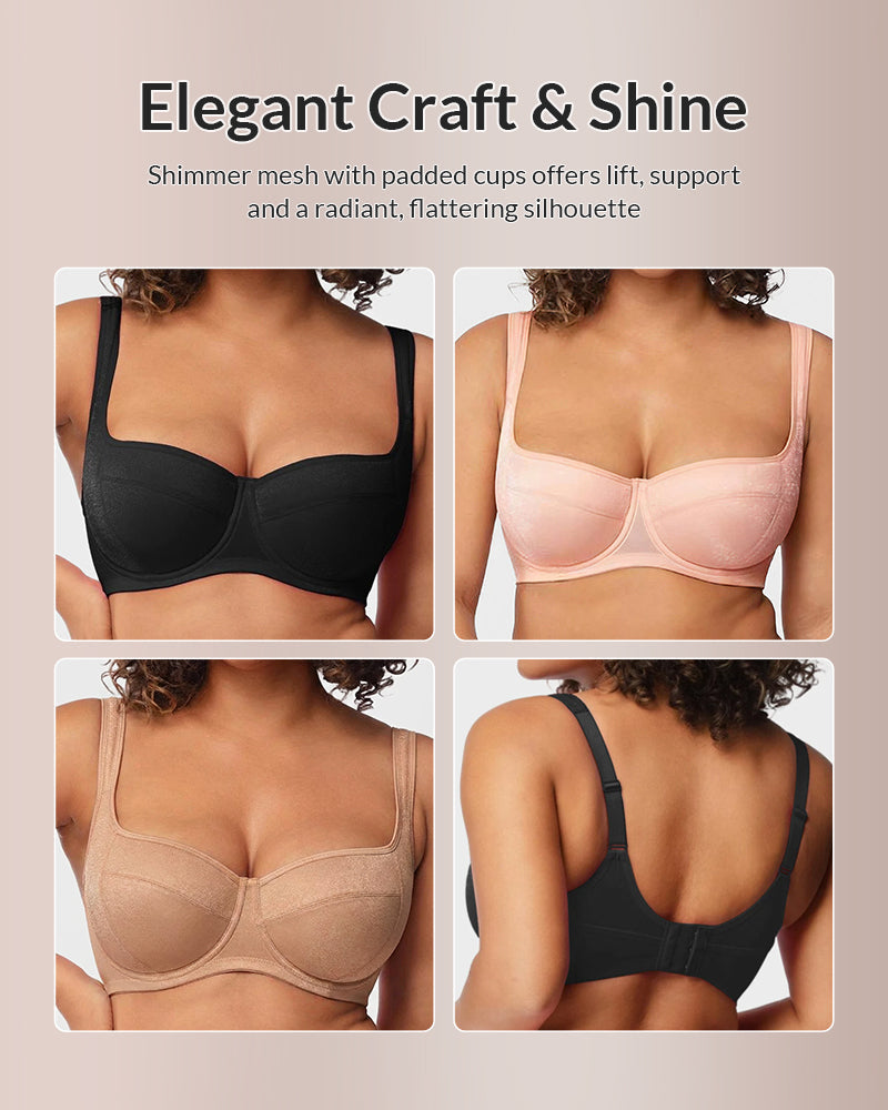 Willluxe® The Sculpt & Support Unlined Balconette Bra - Plus Size
