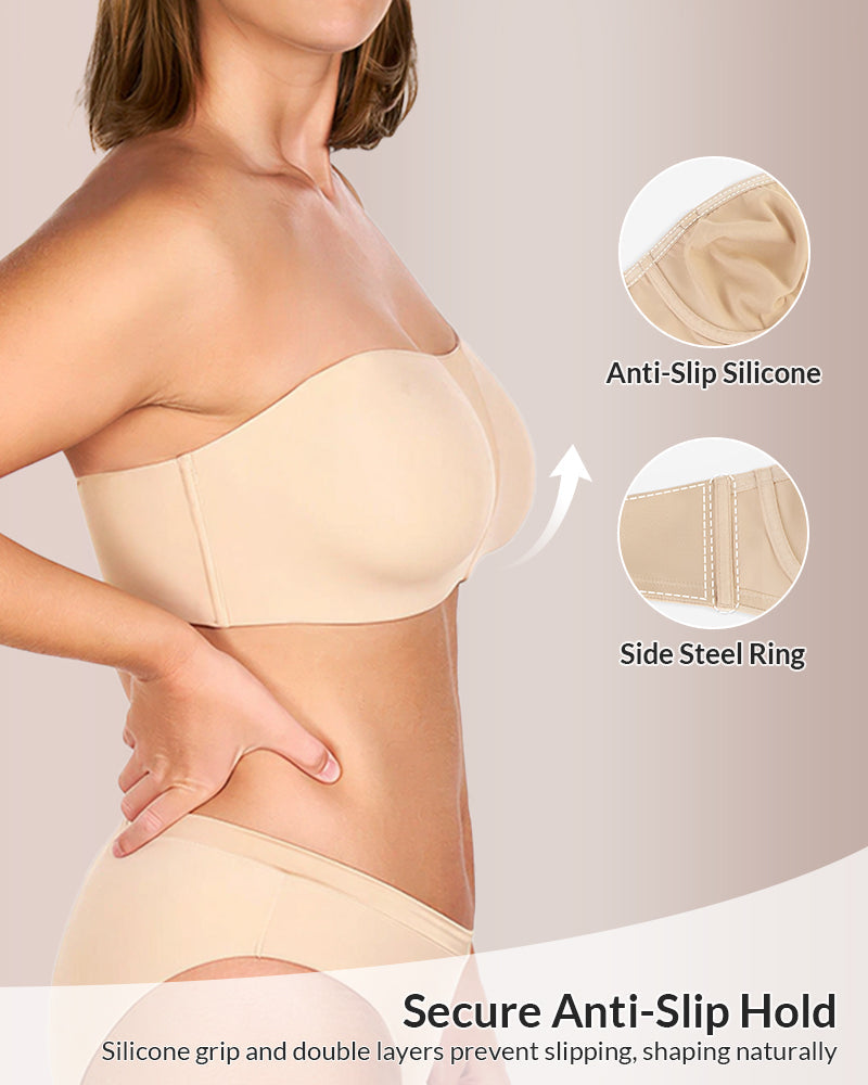 WILLLUXE®   Strapless Bra for Big Bust – Full Coverage, Plus Size