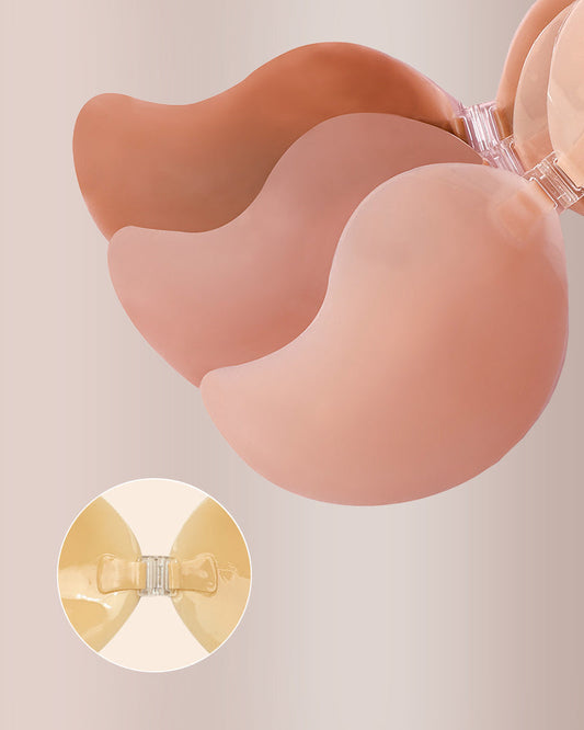 WILLLUXE® Seamless Mango Cup Silicone Sticky Bra with Push-Up Clasp