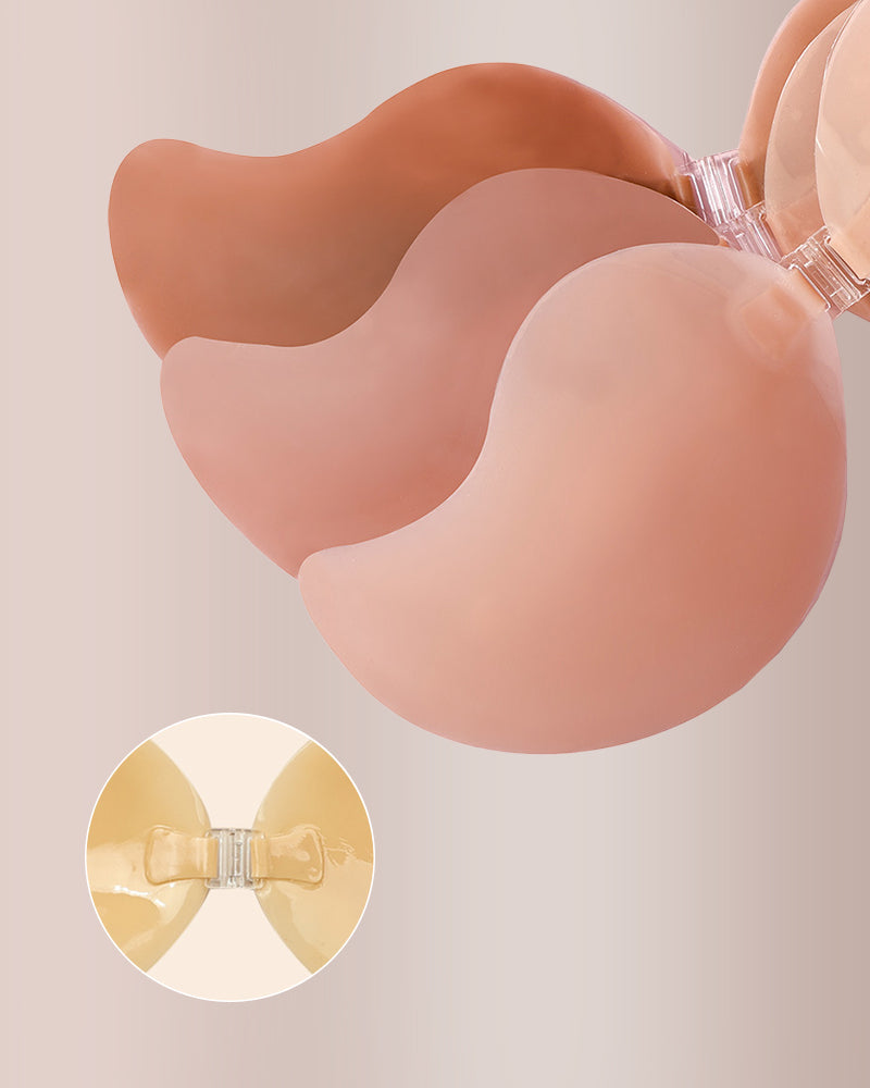 Willluxe® Seamless Mango Cup Silicone Sticky Bra with Push-Up Clasp