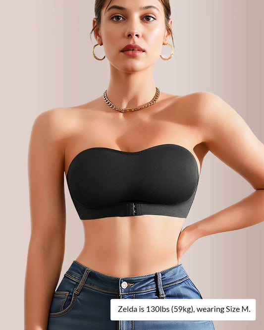 WILLLUXE®  Seamless Front-Closure Strapless Bandeau Bra