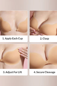 Willluxe® Seamless Deep-V Sticky Silicone Push-Up Bra