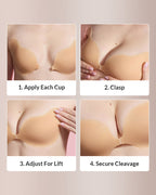 Willluxe® Seamless Deep-V Sticky Silicone Push-Up Bra