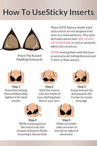 Willluxe® V-Shape Double-Sided Adhesive Push-Up Bra Inserts