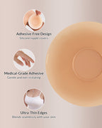 Willluxe® Seamless Silicone Nipple Covers with Non-Adhesive Center
